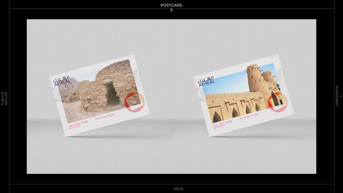 Two printed heritage postcards from the Cultural Clicks campaign.