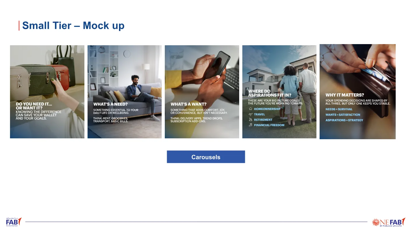 Small-tier carousel mock-ups: Do you need it or want it? What’s a need? What’s a want?