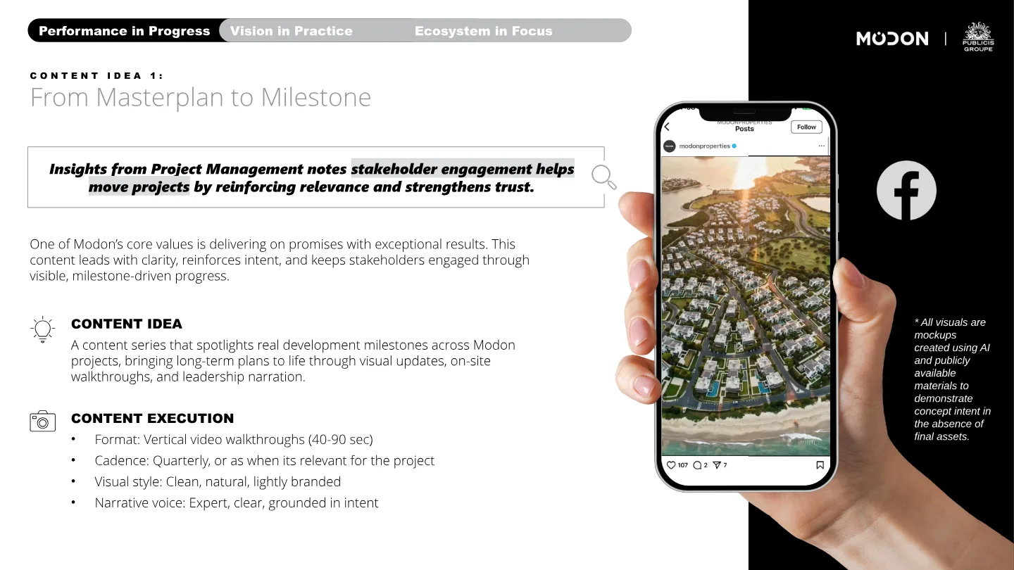 Content idea: From Masterplan to Milestone.