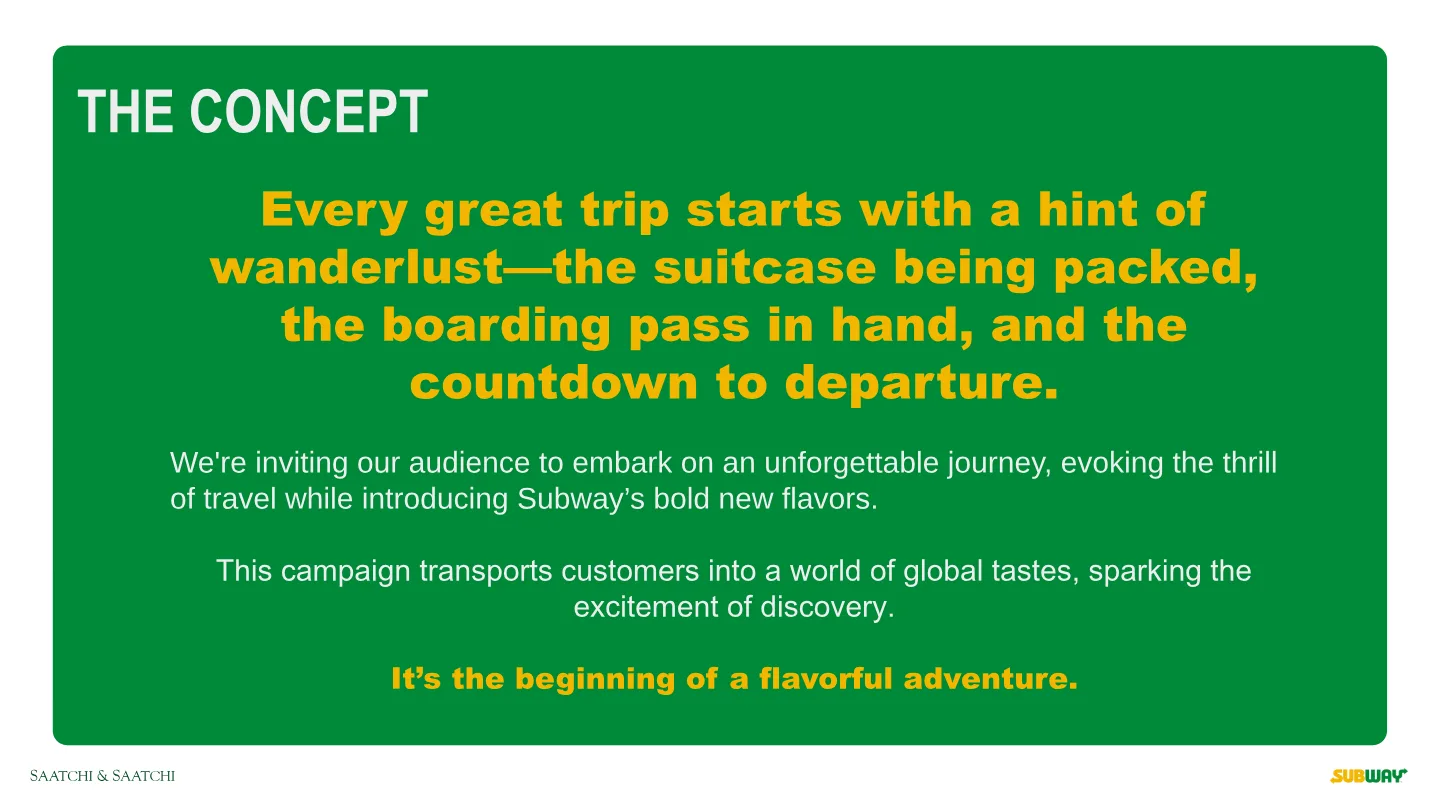 The concept slide: “Every great trip starts with a hint of wanderlust.”